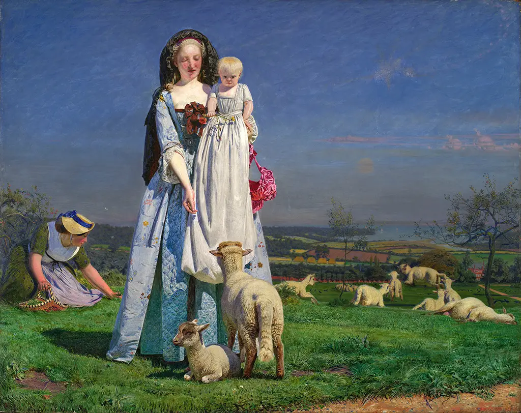 Pretty Baa-Lambs in Detail Ford Madox Brown